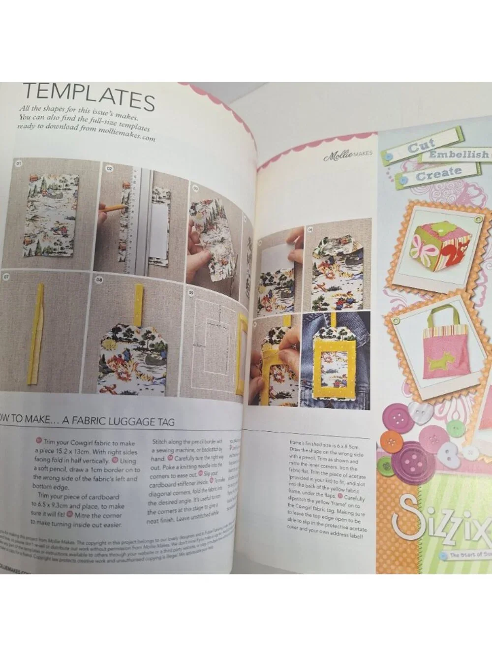 Issue 16 Mollie Makes 2012 UK Magazine Retro Fabric Tag Kit Friendship bracelets